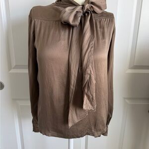 PIAZZA SEMPIONE SILK BLOUSE w/TIE XS